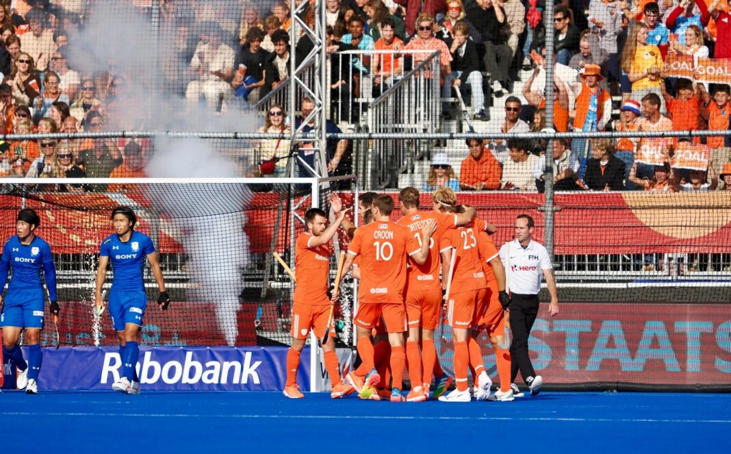 Oranje-heren rekenen uiteindelijk overtuigend af met Japan in laatste poulewedstrijd WK: 4-1 Oranje-heren rekenen uiteindelijk overtuigend af met Japan in laatste poulewedstrijd WK: 4-1